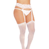 Sheer Suspender Pantyhose - White QN