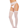 Sheer Suspender Pantyhose - White O/S