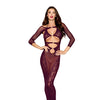 Seamless Gown w/Removable Shrug 2 pc Set - Cherry Lacquer O/S