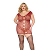 Seamless Chemise w/Rhinestone Accents & Mini Suspender Clips - Ox Blood QN