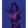 Euphoria Neon Bra, Garterbelt & Panty Neon Pink O/S