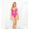 Neons Keyhole Front Teddy w/Tanga Back - Neon Pink