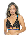 '=Pride Lace Rainbow Strappy Halter Top Black O/S