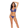 Sapphire Dreams Feather Lace Bralette w/Thong 2 pc Set - Royal M/L