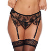 Evelyn Lace Garter Belt - Black MD