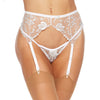 Evelyn Lace Garter Belt - White SM