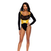 Leather Harness w/Adjustable Buckle Straps and Front Velcro Buckle Closure - Yellow 34