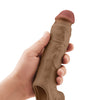 Shaft Flexskin Liquid Silicone 8.8" Vibrating Sheath - Oak