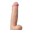 Shaft Flexskin Liquid Silicone 8.5" Vibrating Side Curve Dong w/Balls - Pine