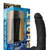 Shaft Flexskin Liquid Silicone 9.5" Vibrating Curved Dong w/Balls - Black