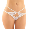 Jasmine Strappy Lace Thong w/Front Keyhole Cut Out - White