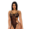 Feeling Butterflies Mesh Teddy w/Garters - Black SM