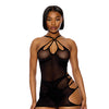 Feeling Butterflies Mesh Chemise w/Panty - Black XL