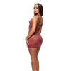 Patch of Petals Sheer Mesh and Lace Chemise w/Thong 2 pc Set - Mauve XL