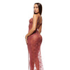 Patch Of Petals Sheer Mesh and Lace Gown w/Thong 2 pc Set - Mauve SM