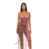 Animal Instincts Mesh Nightgown & Panty - Pink Leopard XL