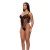 Animal Instincts Sheer Mesh and Lace Teddy - Animal XL