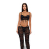 Layer of Seduction Lace Bra, Thong, & Pants 3 pc Set - Black MD