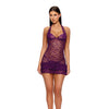 Feel Me Lace Chemise w/Panty - Purple XL