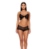 Private Party Glitter Mesh Bralette & Boy Short 2 pc Set - Black XL