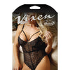 Vixen Chevron Lace Teddy - Black