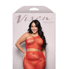 Vixen Set The Tone Rhinestone Knit One Shoulder Top w/Skirt 2 pc Set - Red QN