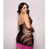 Vixen Ready Or Not Ombre Keyhole Halter Dress - Black/Pink QN