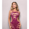 Vixen For The Thrill Leopard Knit Cut Out Dress - Magenta O/S