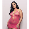 Vixen Call Me Baby Halter Dress w/Pearl Details  - Hot Pink QN