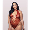 Vixen Just Kissed Seamless Lace Teddy - Red QN