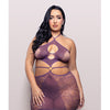 Vixen Focus On Me Halter Dress w/Key Ring Details - Purple QN