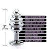 Nixie Honey Dipper Ribbed Metal Rainbow Jeweled Butt Plug - Small