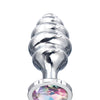 Nixie Honey Dipper Ribbed Metal Rainbow Jeweled Butt Plug - Medium