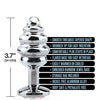 Nixie Honey Dipper Ribbed Metal Rainbow Jeweled Butt Plug - Large