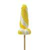 Cock Tailz Liquor Flavored Pecker Pops - Banana Daiquiri Yellow /White Stripe