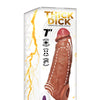 Skinsations Thick Dick Vibrating Sleeve w/Remote Control Multi-Function - Caramel