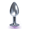 The 9's The Silver Starter Bejeweled Round Stainless Steel Plug - Violet