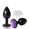 The 9's The Silver Starter Bejeweled Round Stainless Steel Plug - Black/Violet