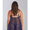 Jennie Cross Dyed Galloon Lace & Mesh Babydoll Navy 2X