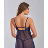 Jennie Cross Dyed Galloon Lace & Mesh Babydoll Navy XL