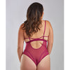 Quinn Cross Dyed Galloon Lace & Mesh Teddy Wine 1X