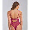 Quinn Cross Dyed Galloon Lace & Mesh Teddy Wine SM