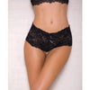 Lace & Pearl Boyshort w/Satin Bow Accents - Black