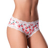 Sweet Treats Crotchless Boy Short w/Wicked Sensual Care Peach Lube - White L/XL