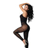Seamless Halter Bodystocking w/Crystals - Black O/S
