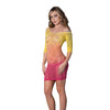Seamless Ombre Half Sleeve Dress - Sunset Ombre O/S