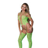 Seamless Strappy Body Stocking - Neon Green O/S