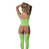 Seamless Strappy Body Stocking - Neon Green O/S