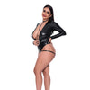 Liquid Onyx Long Sleeve Teddy w/Harness Caging Black QN