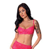 Get It Girl Lace Bra w/Skirt & Thong - Pink S/M